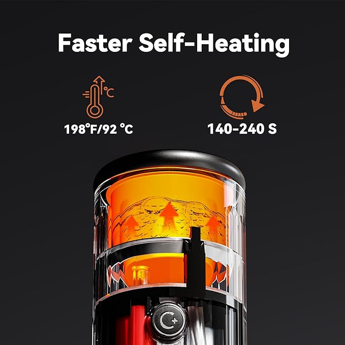 CERA+ PCM03S Portable Espresso Machine, 13500mAh Self-Heating Coffee Maker