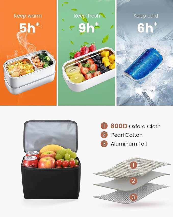 LOVEVOOK Lunch Backpack for Women, 17 Inch Laptop Bag with Insulated Cooler Lunch Box, Work Backpack for Teacher Nurse, Travel Backpacks Lunch Bag for Camping Picnic Daily Use