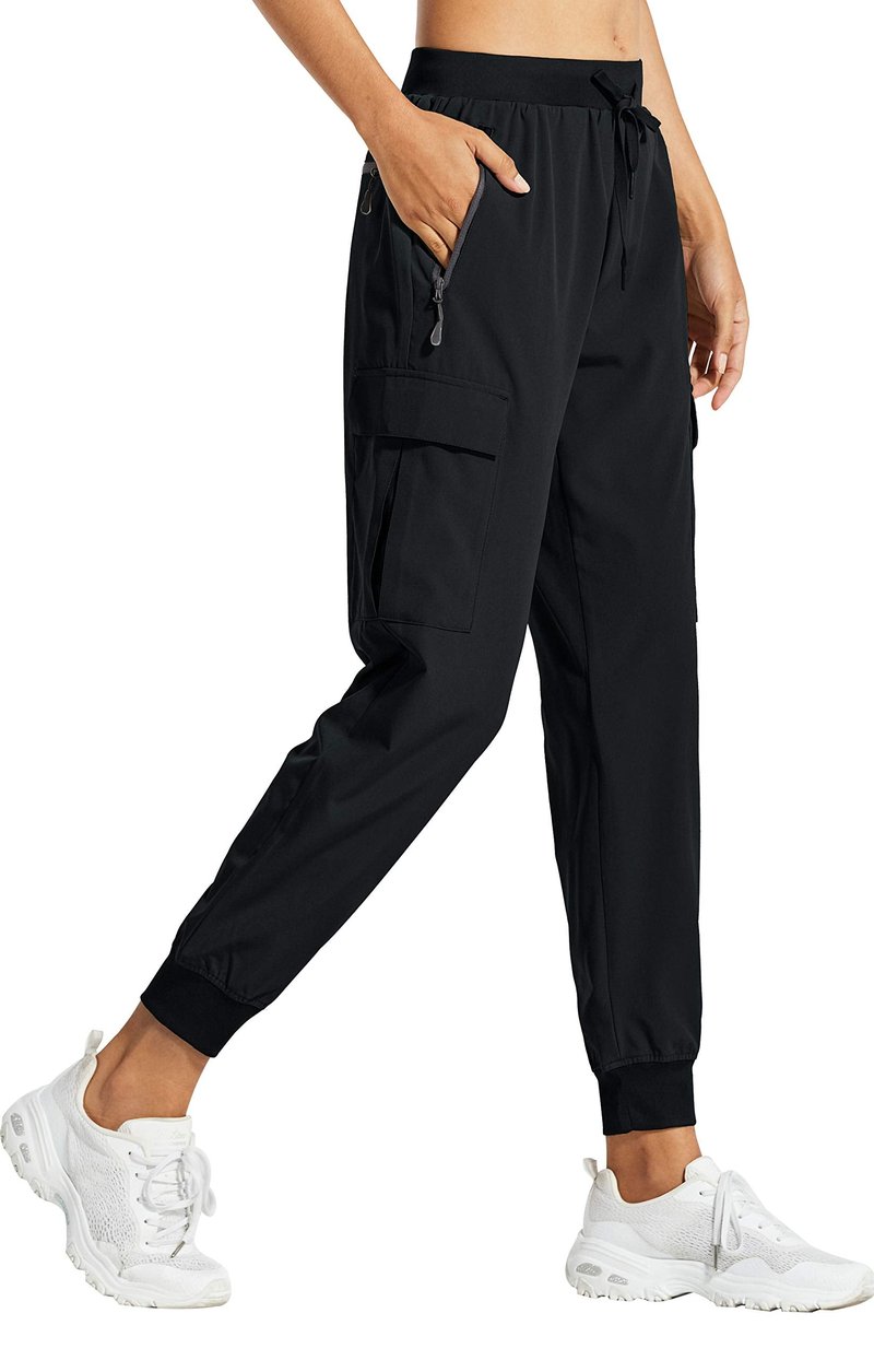 Libin Women's Cargo Joggers Lightweight Quick Dry Hiking Pants Athletic Lounge Casual Travel Tall, Black XS