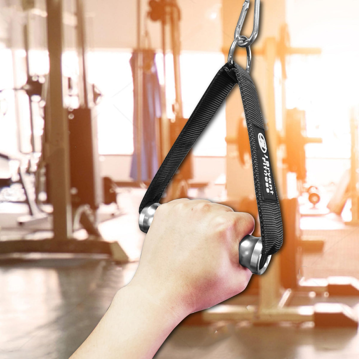 J Bryant Cable Machine Handles Attachment for Pulley Machine Heavy Duty Metal D Handle Aluminum Alloy Handle Grips Durable Workout Handles Pulley LAT Pulldown System