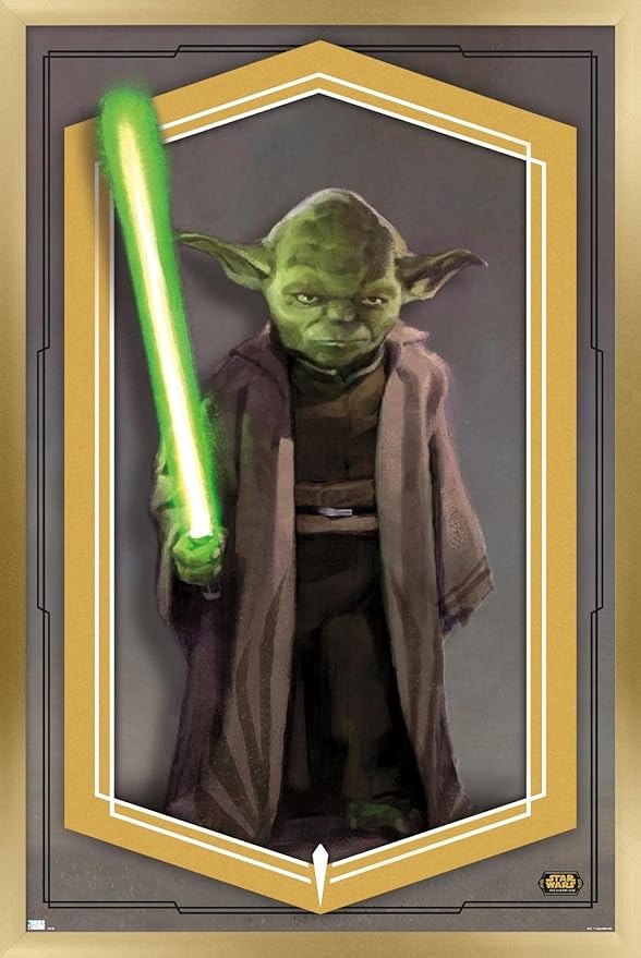 Trends International Star Wars: The High Republic - Yoda Wall Poster, 22.375" x 34", Gold Framed Version
