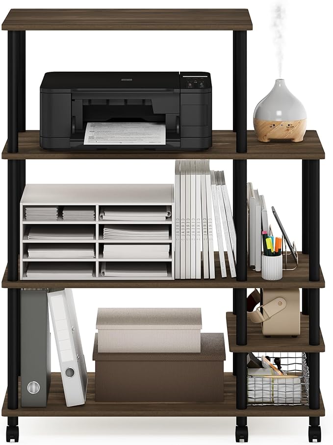 Furinno Turn-N-Tube 3-Tier Toolless Multipurpose Printer Stand Display Storage Shelf