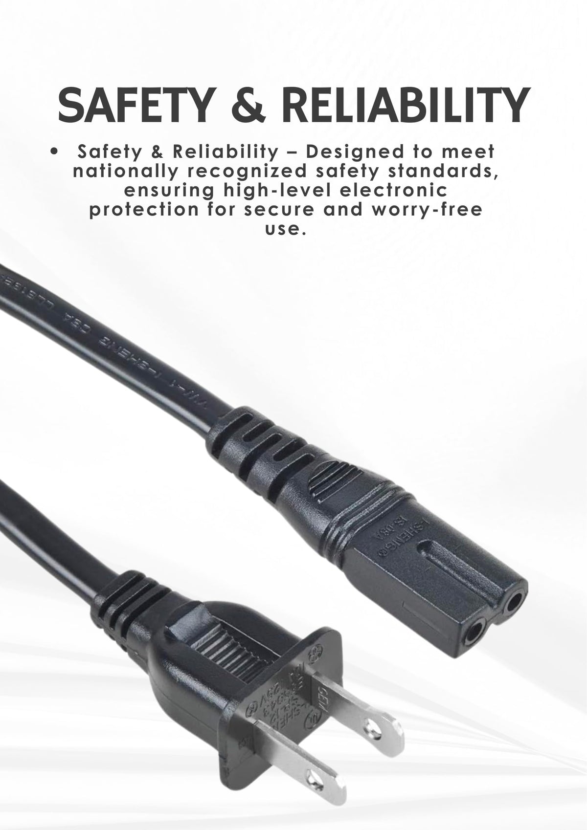 Durable Replacement AC Power Cord for MegaWise Vacuum Sealer Machines – 4FT Extension Cable with Secure WD-01 Plug & WD-23 Socket, Safe & Reliable Power Connection