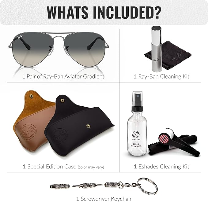 Ray-Ban RB3025 AVIATOR GRADIENT Pilot Shaped Sunglasses for Men & Women with Official RAYBAN Eyewear Kit