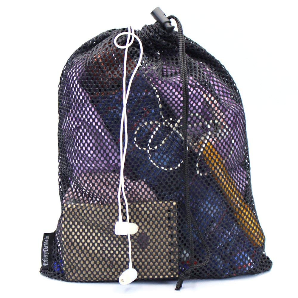 KisSealed 4 PCS Multi Purpose Nylon Mesh Drawstring Storage Ditty Bags for Travel & Outdoor Activity