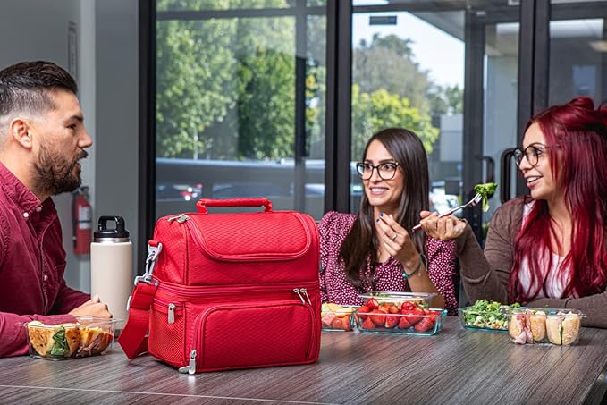 PICNIC TIME NCAA Nebraska Cornhuskers Pranzo Lunch Bag - Insulated Lunch Box with Picnic Set - Lunch Cooler Bag