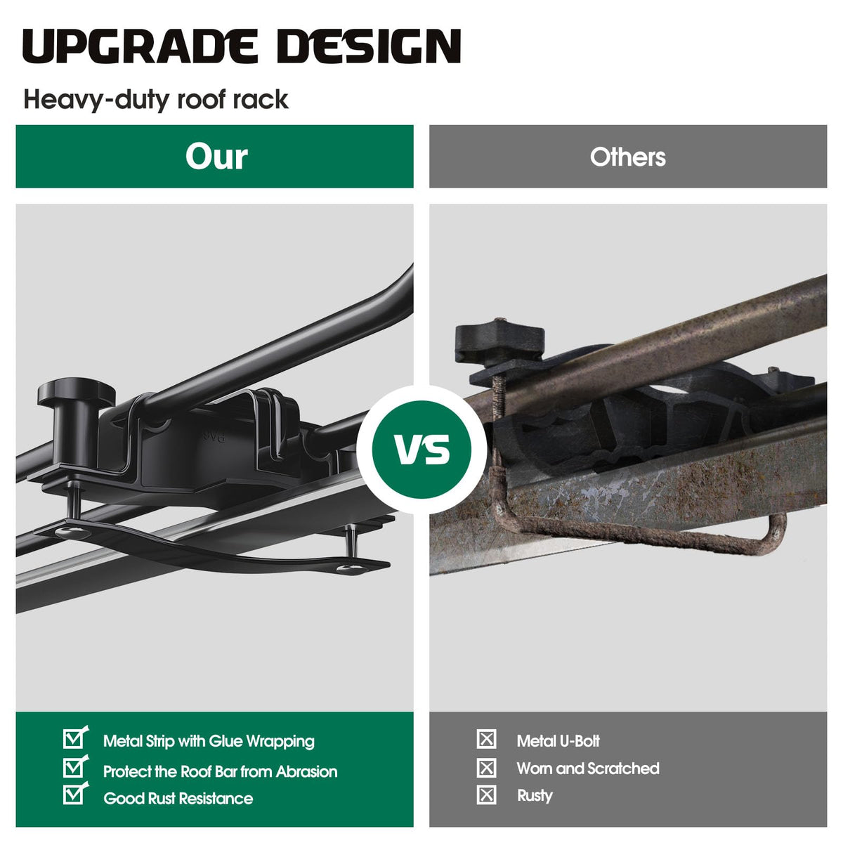 FORWODE 250LBS Universal Roof Rack Basket, 64"x39"x6" Rooftop Cargo Carrier Rack + Waterproof Cargo Bag 15 Cubic Feet(43"x34"x17")