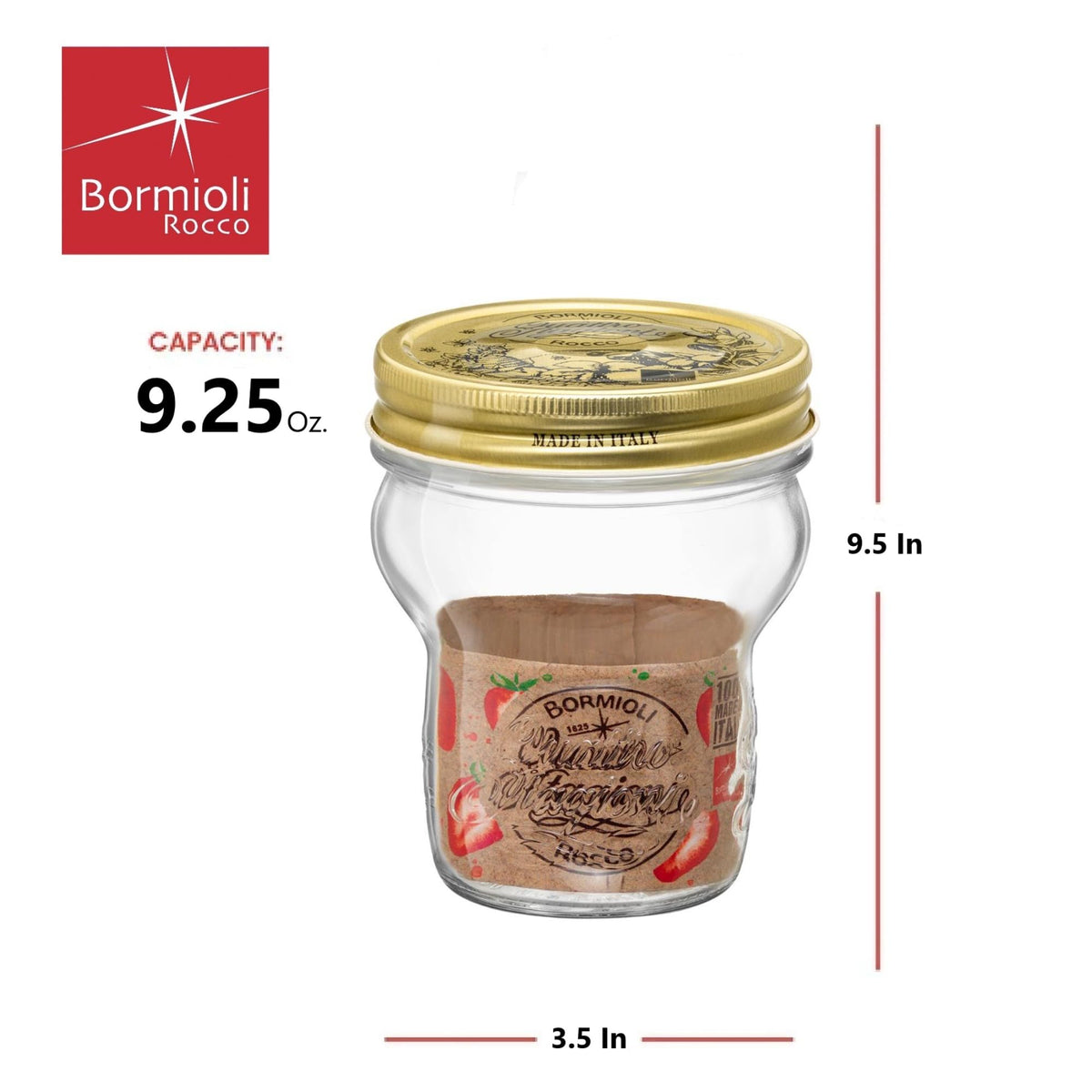 Bormioli Rocco Quattro Stagioni Stacking Jar - ClearGold, Set of 12
