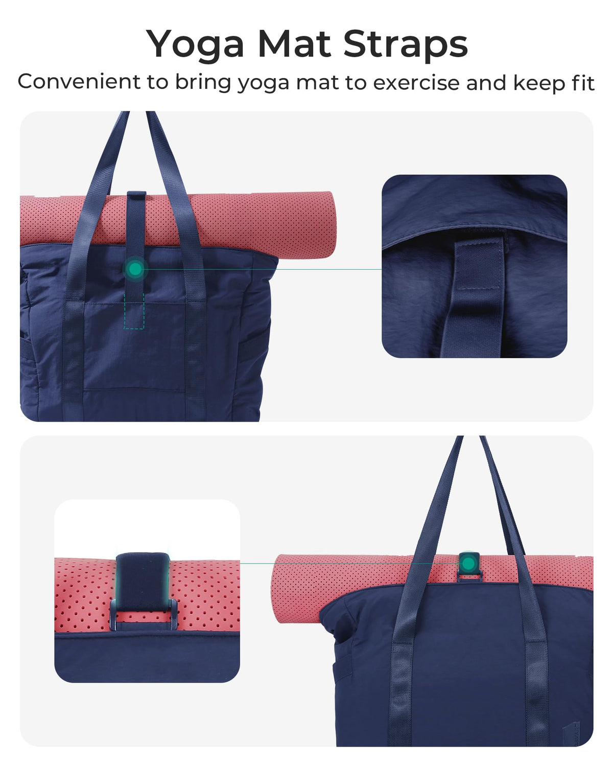 BAGSMART Tote Bag for Women with Zipper, Gym Tote with Compartments, Laptop Work Tote Nurse Dance Yoga Bag for Sport, Travel