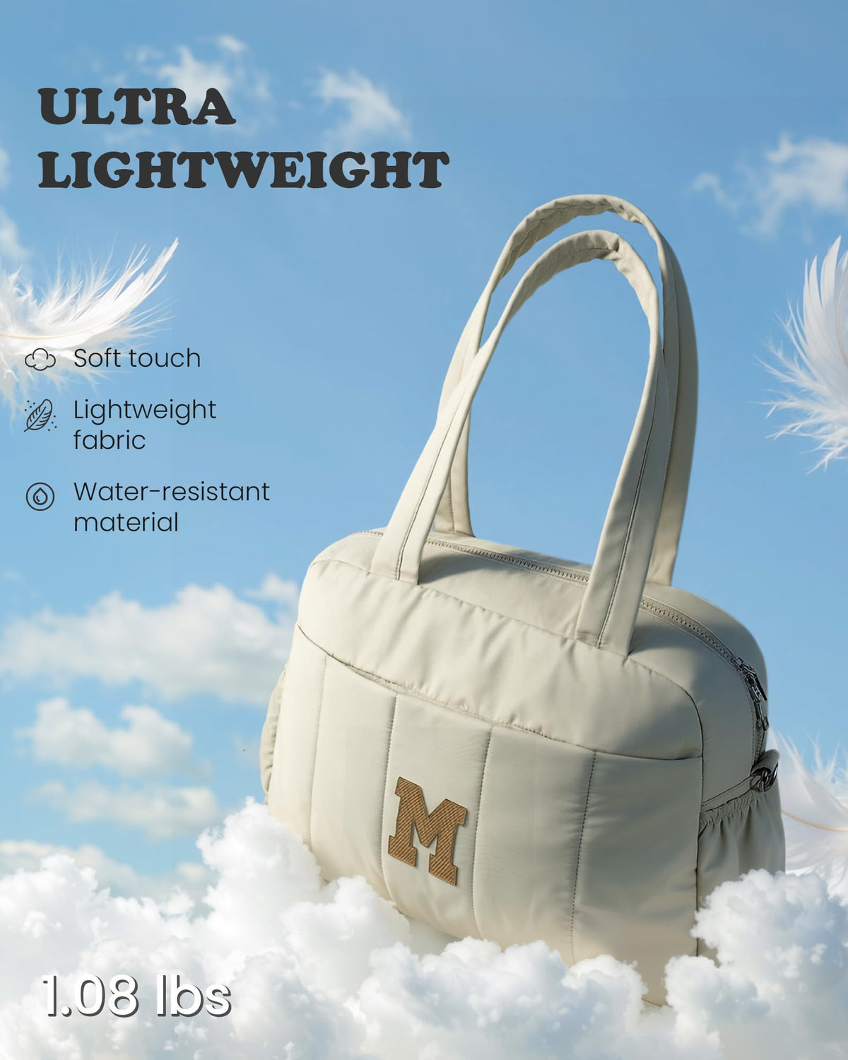 Vogewood Birthday Presents for Women-Duffle Bag for Travel, Travel Bags，Bridal Shower Gifts-Initial Overnight Bag with Wet Pocket，Lightweight Weekender Bags Personalized Gym Tote with Makeup Pouch