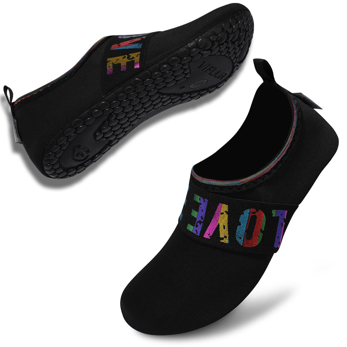 VIFUUR Water Sports Unisex Shoes LoveBlack - 11-12 W US / 9.5-10.5 M US (42-43)