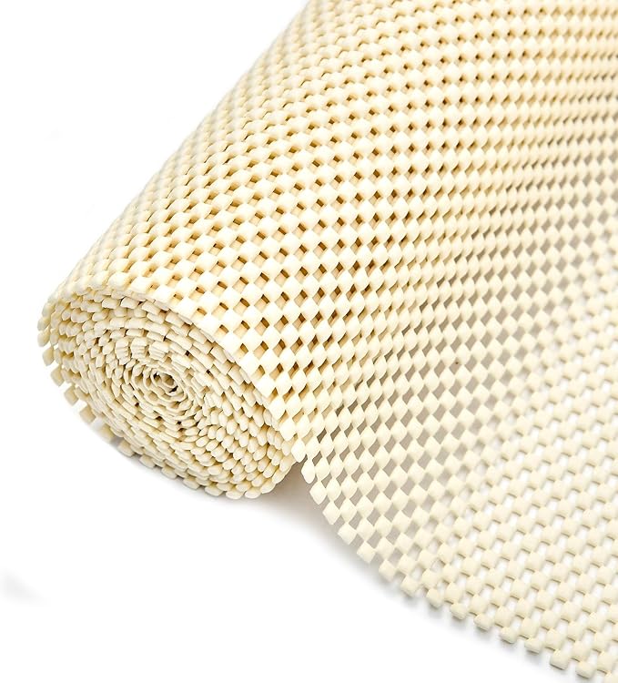 Shelf Drawer Liners for Kitchen Cabinets Non Adhesive Drawer Liner Thickened Refrigerator Liner White Quatrefoil Strong Non-Slip Paper for Tool Box, 11.8 x 118 Inches