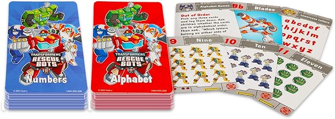 Hasbro Transformers Flash Cards Super Set Toddler Kids - Bundle with 72 Flashcards (2 Packs) Featuring Alphabet and Numbers for Pre-K Boys, Girls Plus Stickers | Transformers Learning Toys