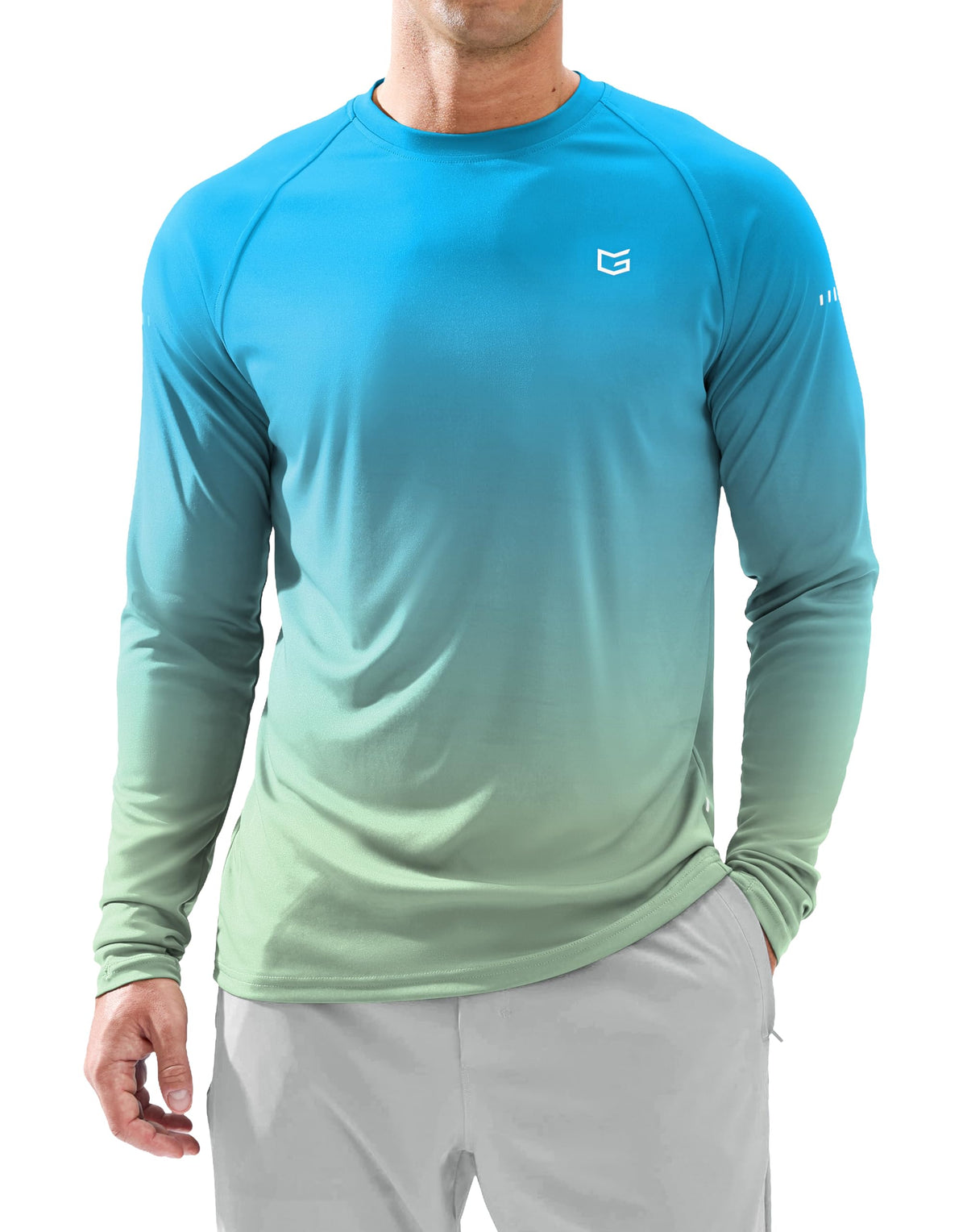 Men's Sun Protection Long Sleeve Shirts UPF 50+ Rash Guard for Men SPF UV Fishing Hiking Running Workout Athletic Shirt