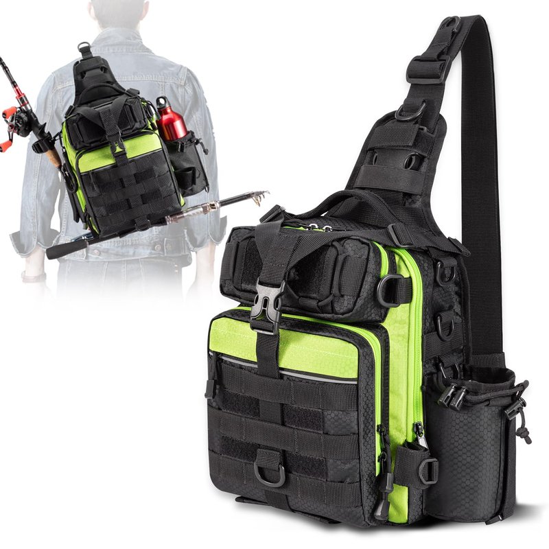 BLISSWILL Fishing Backpack with Rod Holder Tackle Bag Gear Bag Fishing Gifts for Men