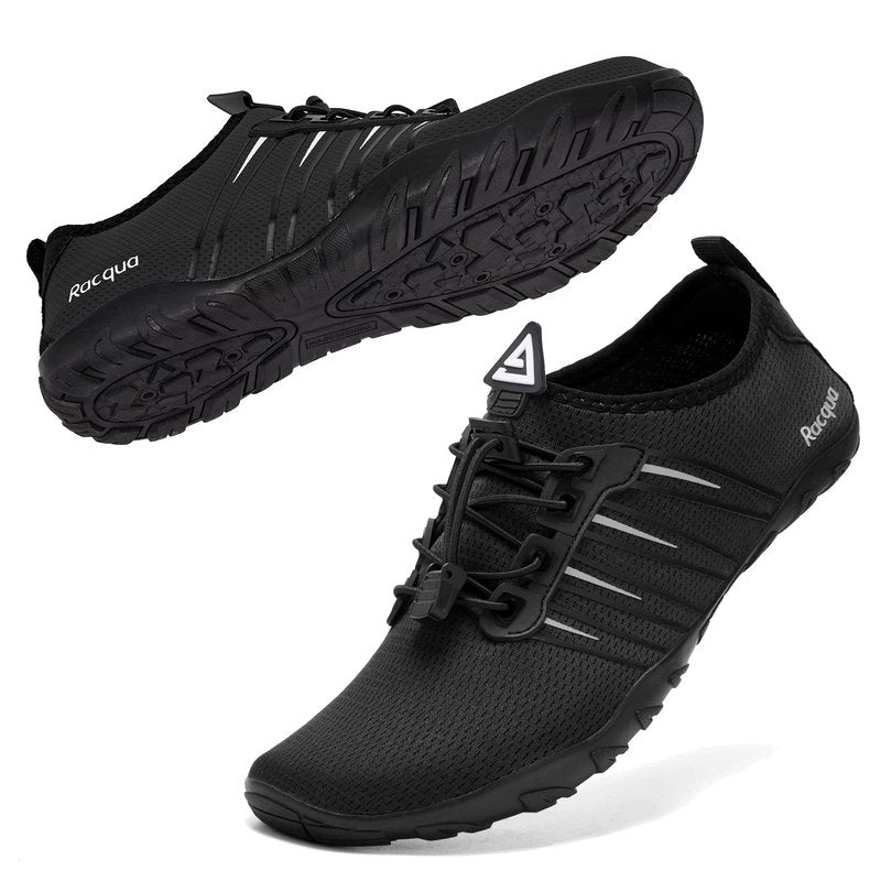 Racqua Pool Shoes Quick Dry Barefoot Water Aqua Sport Beach Swim Surf Diving for Men Women Black 9 Women/8 Men
