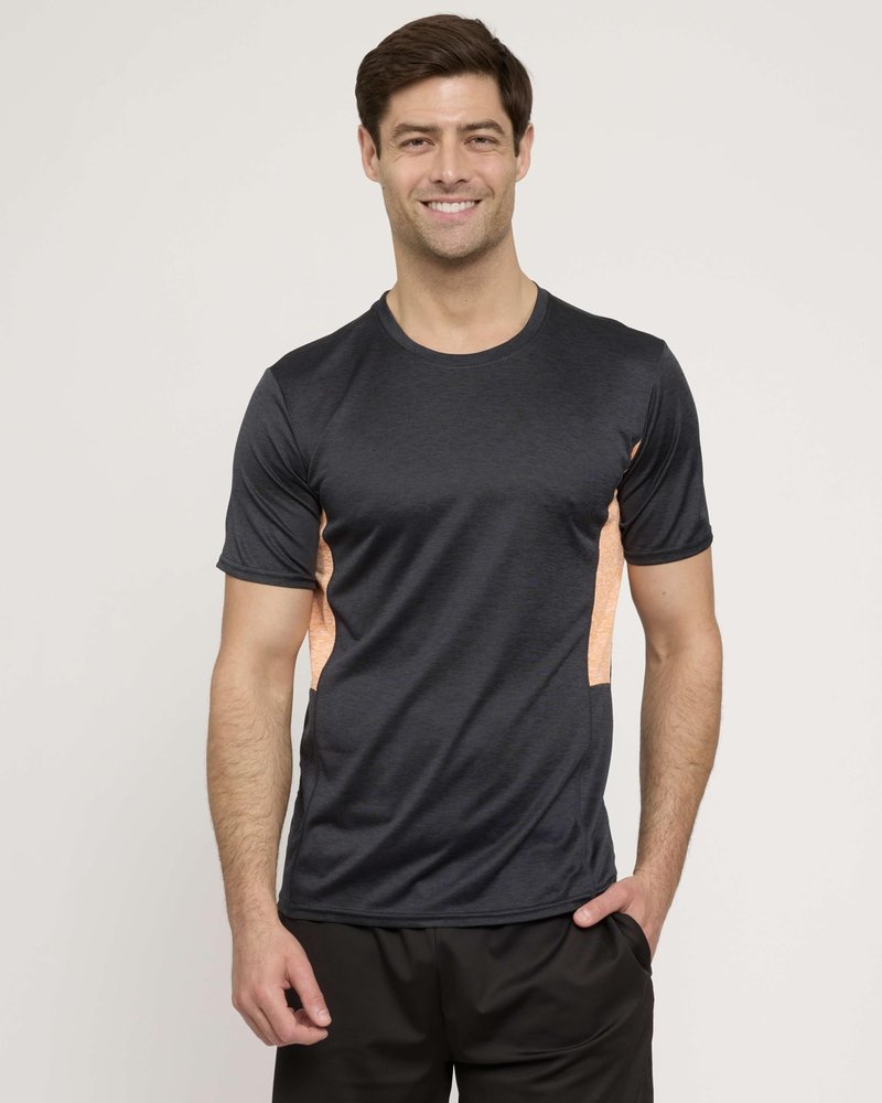 Real Essentials 5 Pack: Men's Dry-Fit Short Sleeve Crew Neck T Shirts Fitness Running Gym Workout Cool Exercise Athletic Tee, Set 7, Medium