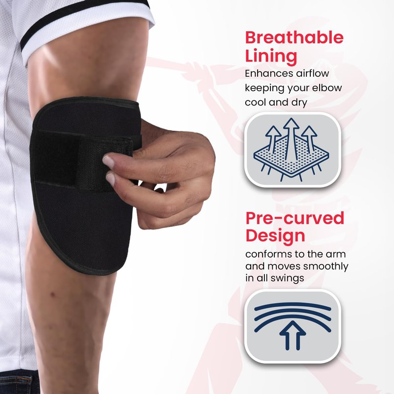 Exxact Sports Baseball Elbow Guard Youth & Adult, Flexible Batters Softball Elbow Guard Baseball with Adjustable Strap
