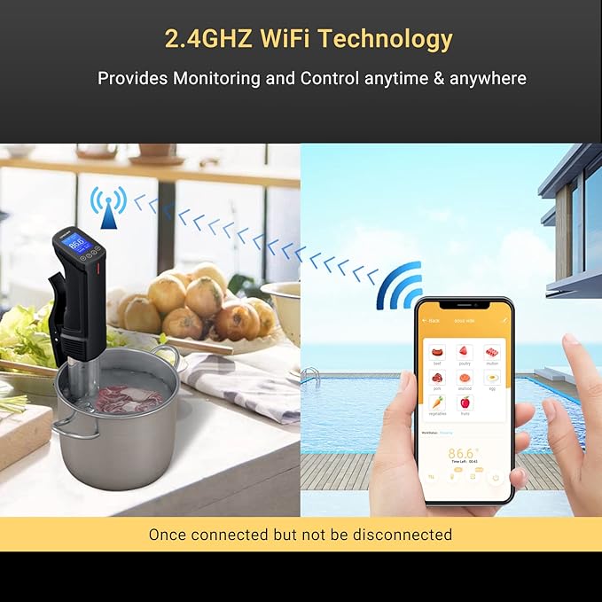 INKBIRD WIFI Sous Vide Cooker Bundle with 30 Sous Vide Bags and Pump,1000 Watts Sous Vide Starter Kits, Recipes on APP,1000W Sous-Vide Machine for Steak and Sous Vide Bags Package