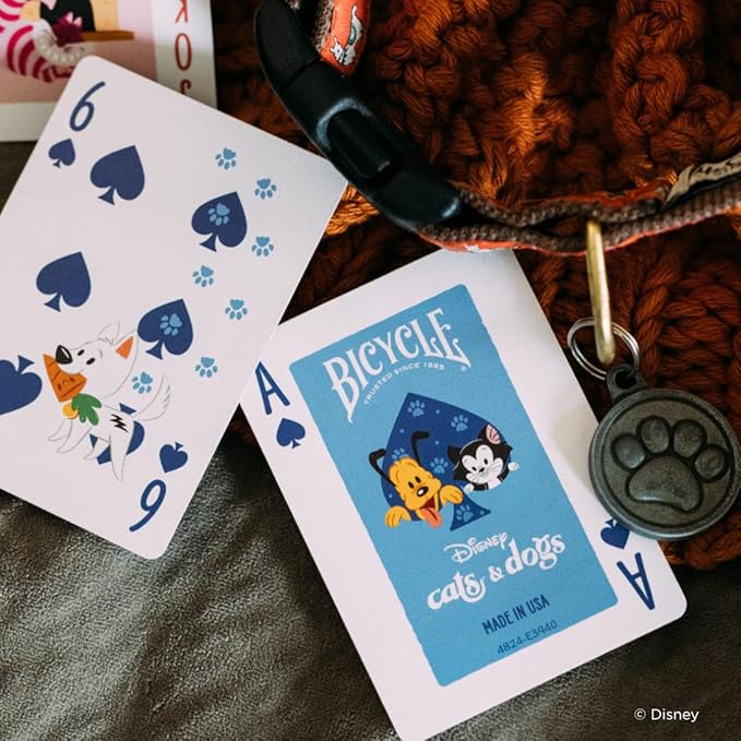 Bicycle Disney Cats and Dogs Inspired Playing Cards, Featuring Lady and The Tramp, Chesire Cat, 101 Dalmations, Yzma, and More!