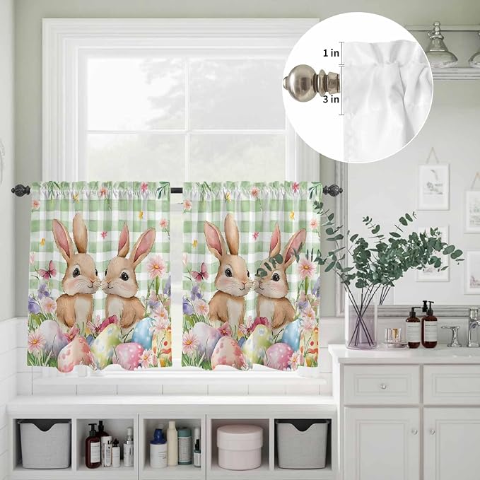 Easter Kitchen Curtains Set 3 Piece