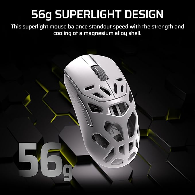 Corsair Sabre v2 PRO Wireless MG FPS Gaming Mouse – 33,000 DPI Marksman S Sensor, 8,000Hz Hyper-Polling, Durable Magnesium, Lightweight, Up to 120hr Battery – White