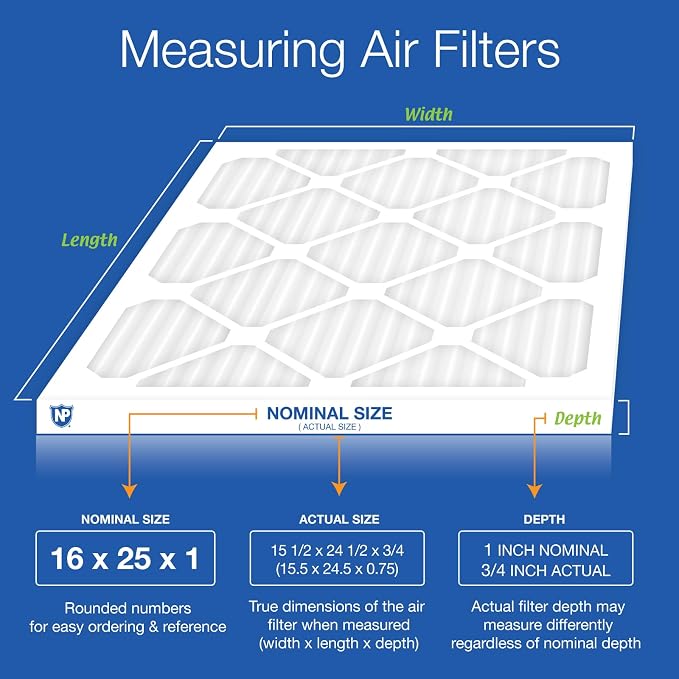 Nordic Pure 16x25x1 Pleated MERV 13 Air Filters 2 Pack