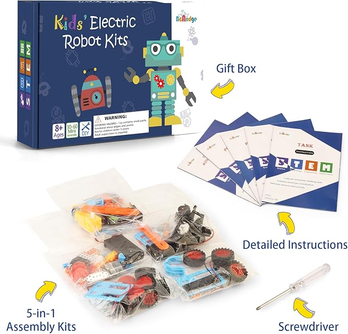 STEM Science Kits for Kids 8-12, Robotics Robot Building Car Kit STEM Toys for Boys Robots Craft 8-10, Science Activities Experiment Engineering Project Electronics 8 10 12 14 Year Old Boy Gifts