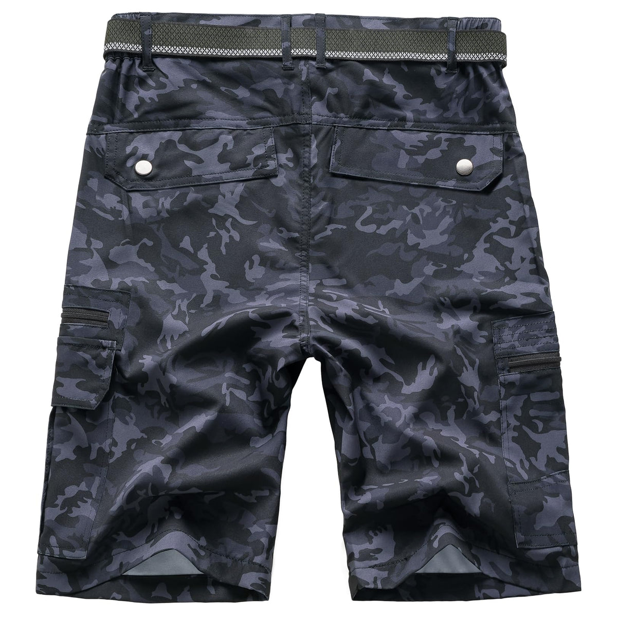 Jessie Kidden Mens Outdoor Casual Expandable Waist Lightweight Water Resistant Quick Dry Fishing Hiking Shorts (6222 Black Camo 44)