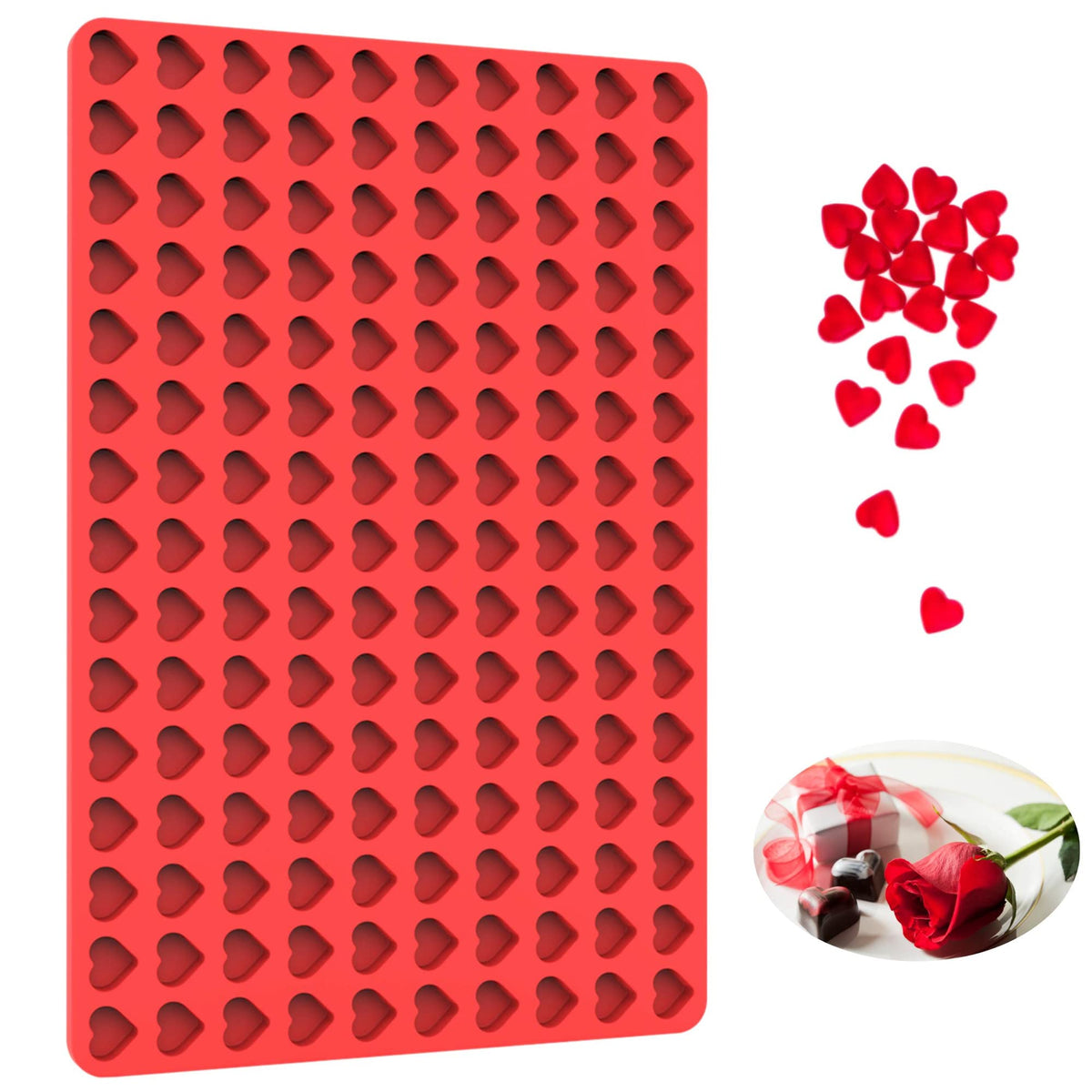 sofliym Mini Heart Silicone molds for Chocolate, Candy, Gummy