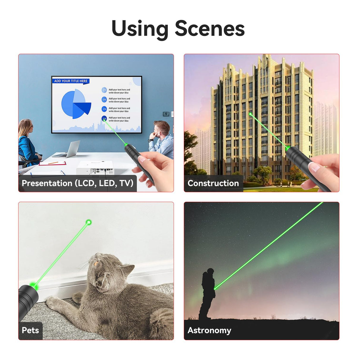 MIPREZT [Professional] Rechargeable Green Laser Pointer High Power Green Beam Laser Light Long Distance Range for TV/LED/LCD Screens Tactical Flashlights Presentation Office/Outdoors/Astronomic [001]