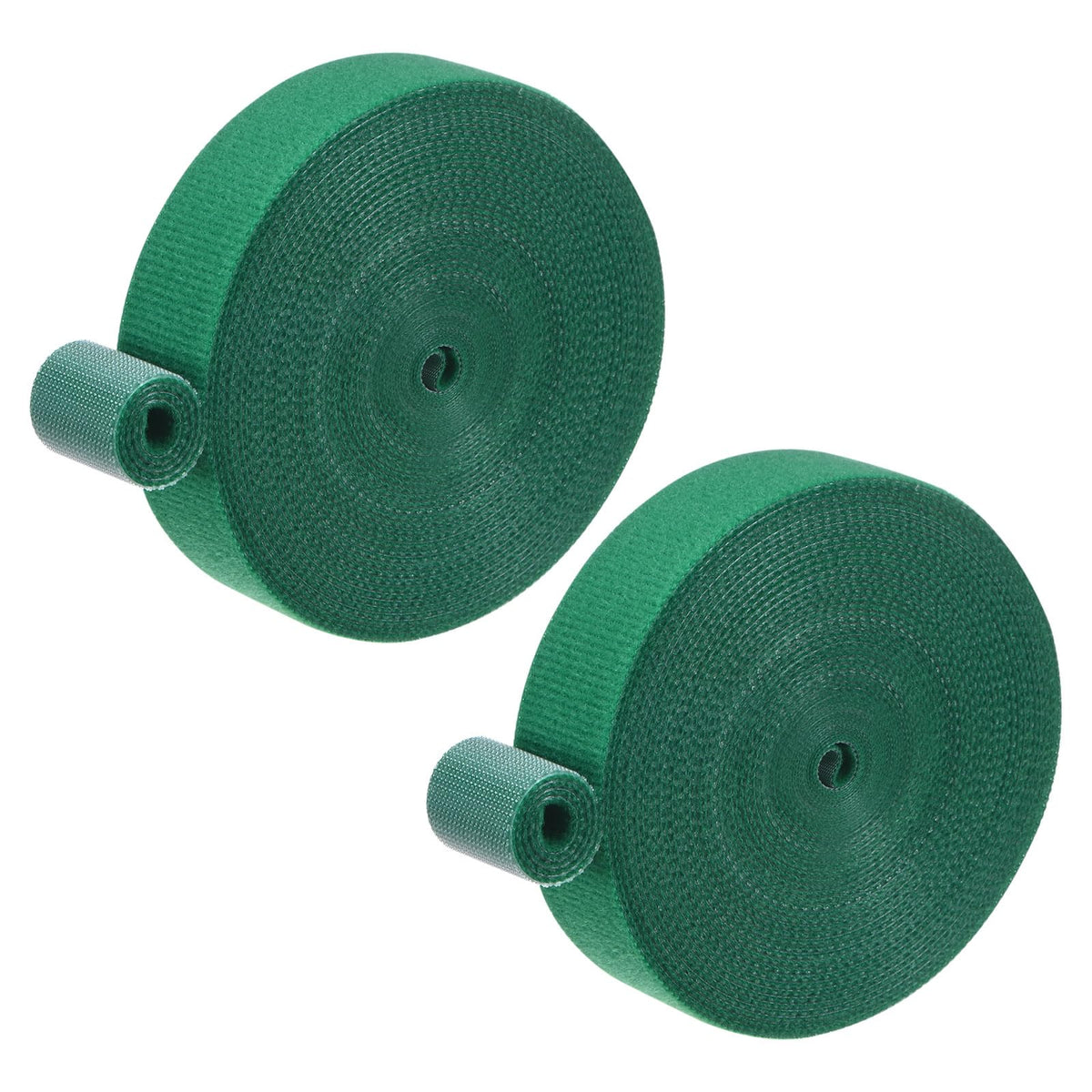 M METERXITY 2-Roll Garden Plant Tape, 33 ft x 0.8 in Garden Hook and Loop Plant Ties Multi-Purpose Use Adjustable and Reusable Twist Wire Tape for Plants/Flowers/Vines [Green]