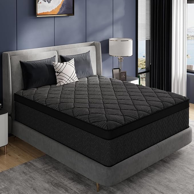 Queen Size Mattress, 14 Inch Luxury Hybrid Queen Mattress in a Box, Medium Firm Mattresses with Cooling Gel Memory Foam & Pocket Springs, Double Additional Support, 365-Night Trial