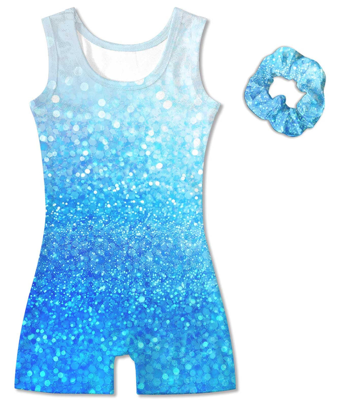Vogseek Sparkly Gymnastics Leotards for Girls 7 8Y White Blue Dancewear