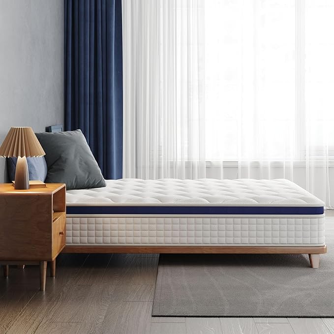 Crystli Full Mattress, 10 Inch Full Size Mattress Bed in A Box, Medium Firm Hybrid with Zero Pressure Foam, Innerspring for Pressure Relief, CertiPUR-US Certified