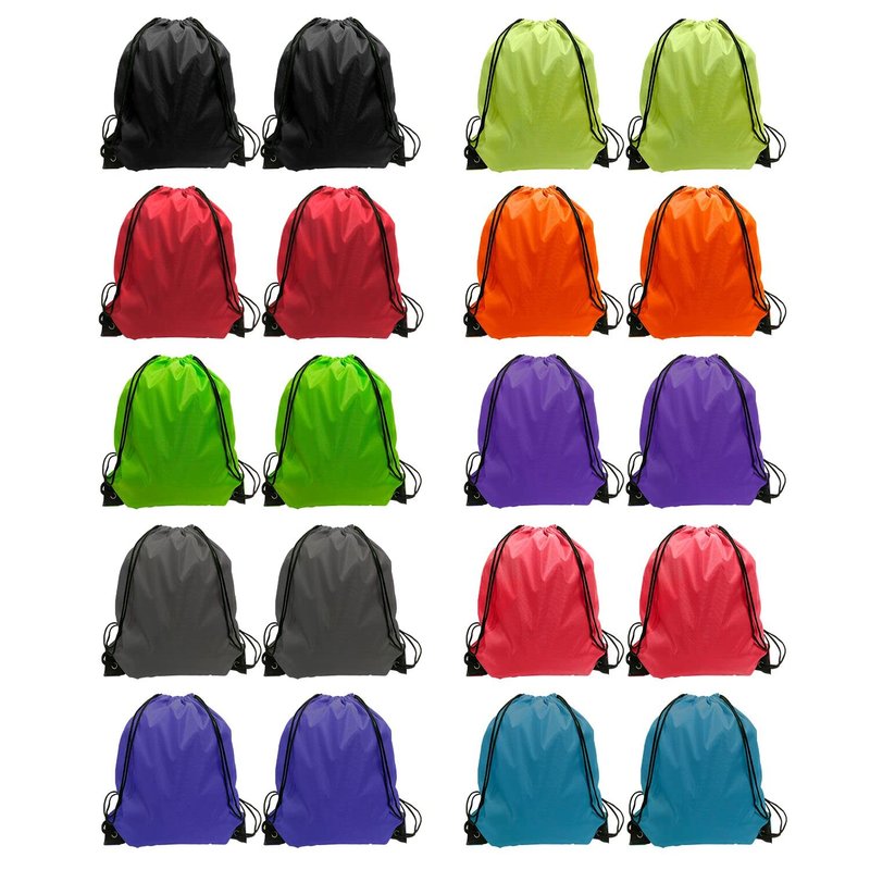 GoodtoU Drawstring Bags, Nylon Backpacks - Drawstring Gym Bags for Sport, Traveling, Team (Grey, 48Pcs)