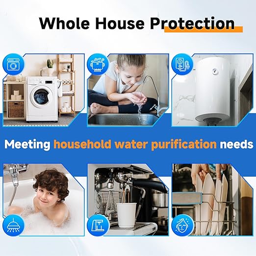PUREPLUS Whole House Water Filter Housing, Pre-Filtration System,