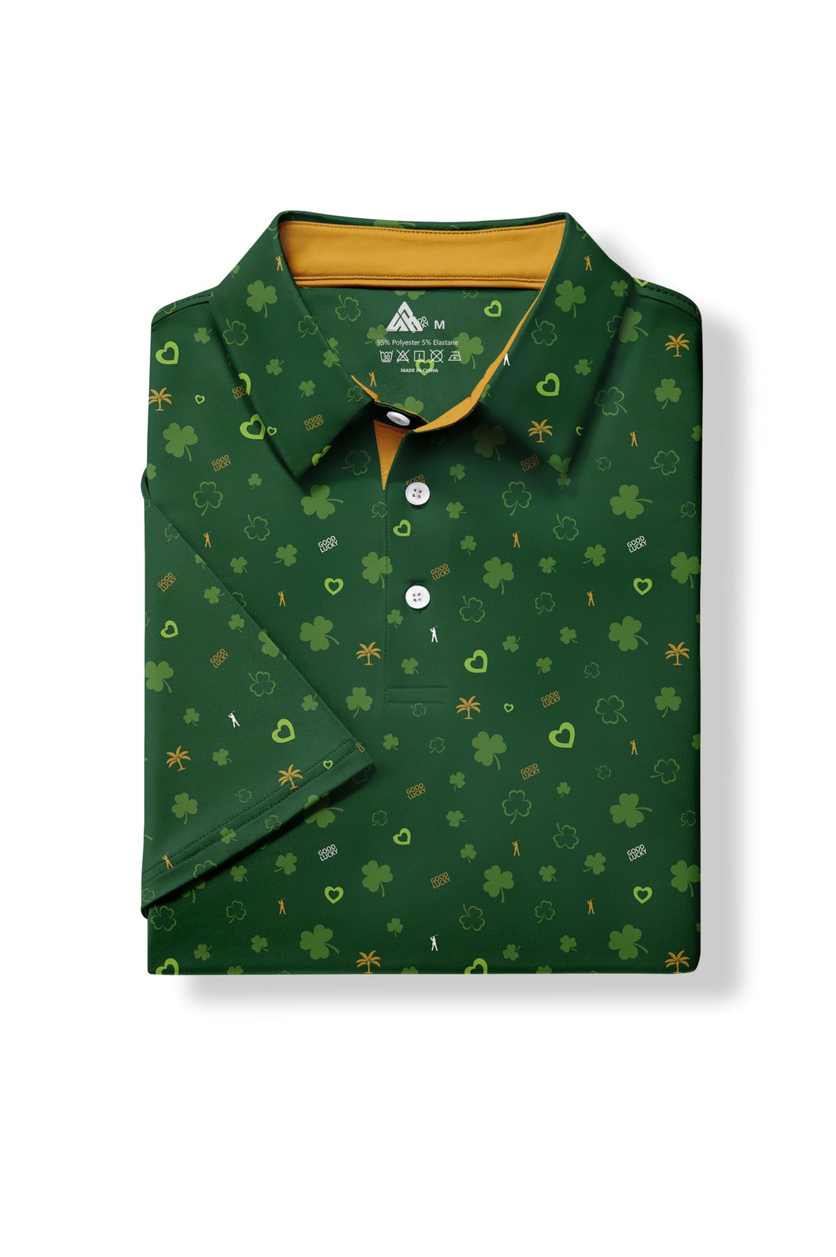 ZITY Mens Golf Shirt Short Sleeve Moisture Wicking Performance Daily Casual Print Patterns Collared Golf Polo Shirts for Men Bright Green X-Large