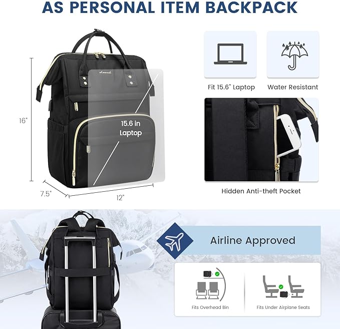 LOVEVOOK Laptop Backpack for Women with Giant Tumbler Holder Pocket, 15.6 Inch Work Daypack for Teacher Nurse, Computer College Bookbag Purse, Waterproof Travel Back Pack with USB Charging Port