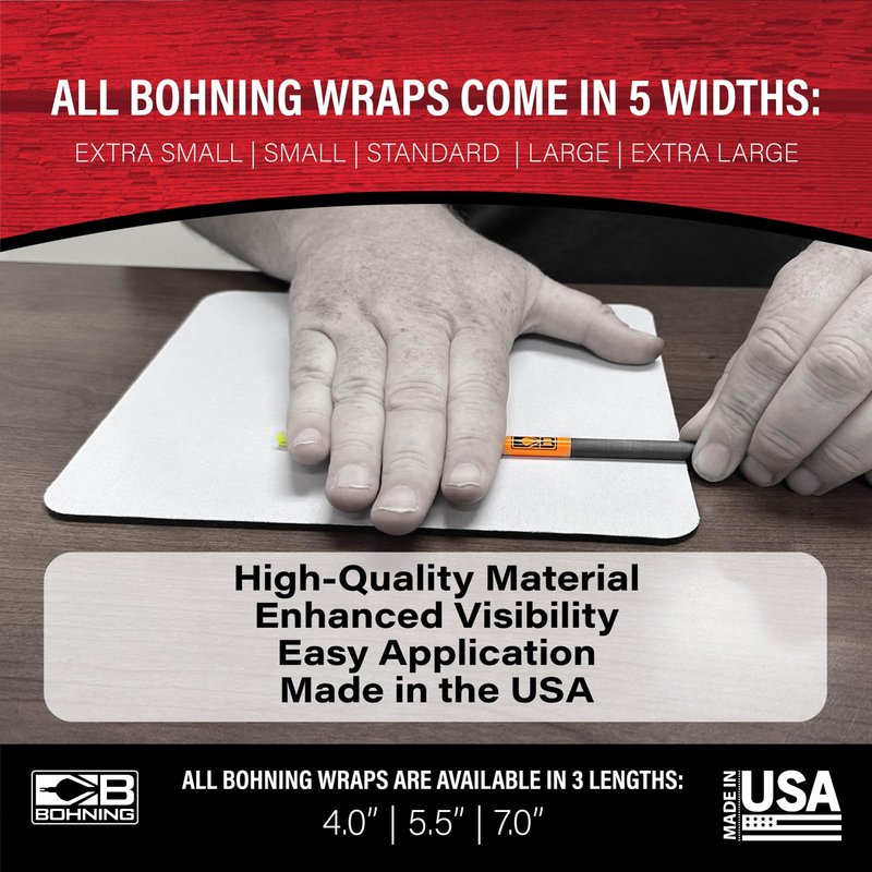 Bohning 4" Solid Arrow Wraps, X-Large, White
