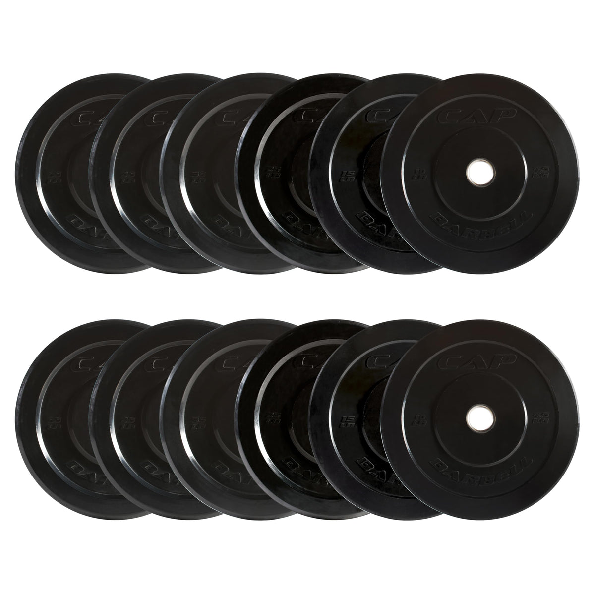 CAP 260lb Competition Olympic Bumper Plate Weight Set