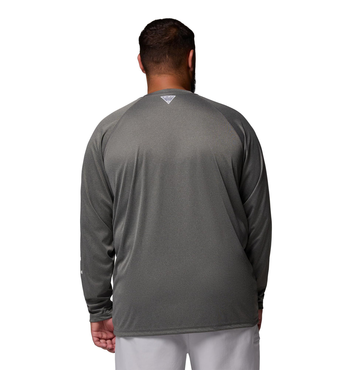 Columbia Men's PFG Terminal Tackle Long Sleeve Fishing Shirt, Charcoal Heather/Cool Grey Logo, Small