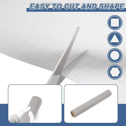 uxcell 300 Mesh 118" x 10" Woven Wire Mesh, 316 Stainless Steel Air Vent Filter