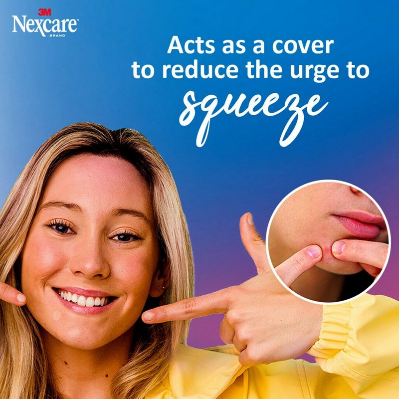 Nexcare Thin and Transparent Acne Patch, Skin Cover Absorbs Pus and Oil from Clogged Pores, made with hydrocolloid, tab allows for easy removal from liner - 39 Pimple Patches