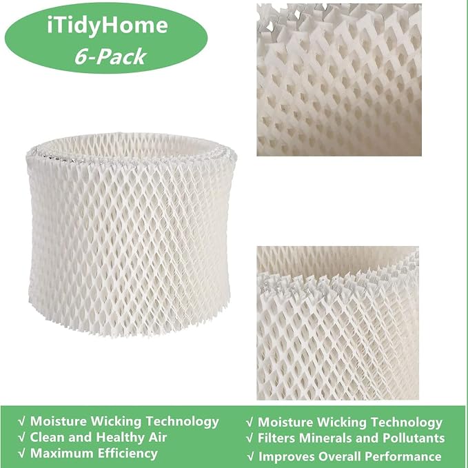 6-Pack Humidifier Wicking Filters Replacement Compatible