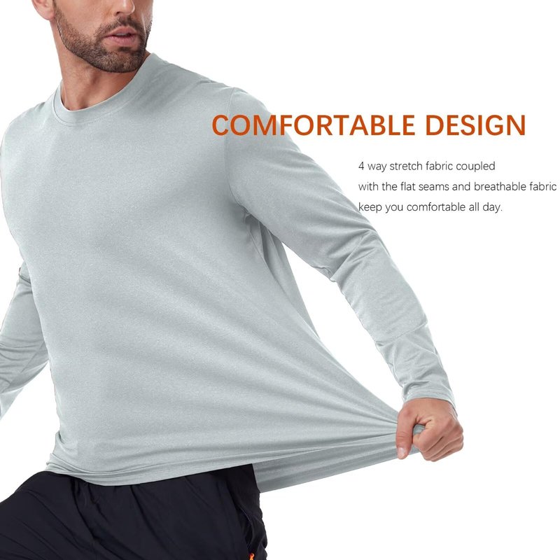 7 Pack Long Sleeve Shirts for Men Moisture Wicking Sun Protection UV UPF 50+ SPF Performance Quick Dry T-Shirt for Casual