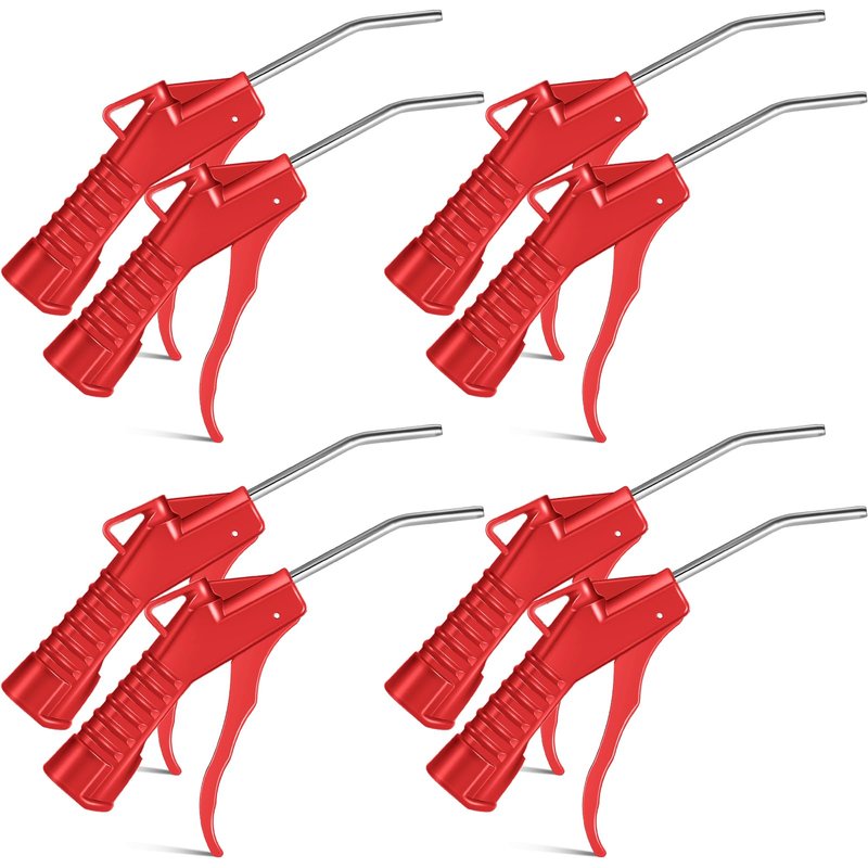 Honoson Air Nozzle Blower Gun Pistol Grip Air Blow Tool Compressor Accessories for Industrial Household Mechanics(Red,8 Pcs)