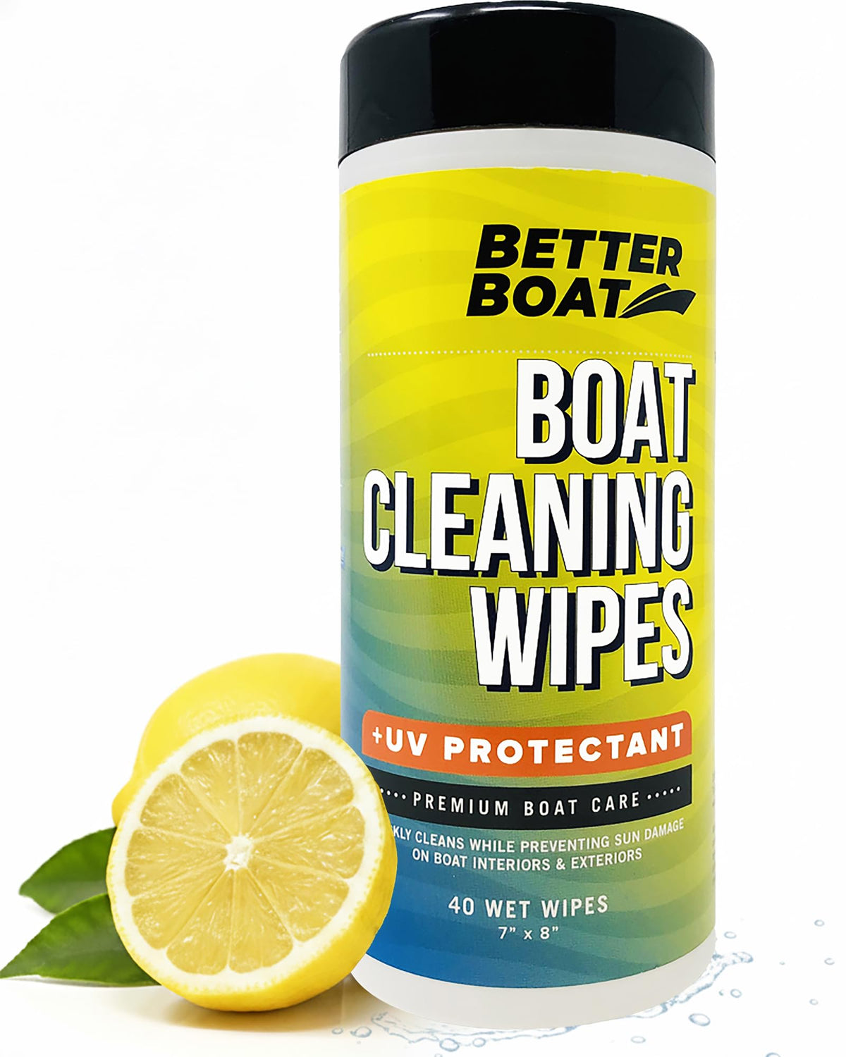 Boat Cleaning Wipes with UV Protectant 40ct, Marine Vinyl Cleaner and Protector for Boat Seats Console and Dash, Non Greasy Matte Finish - Better Boat