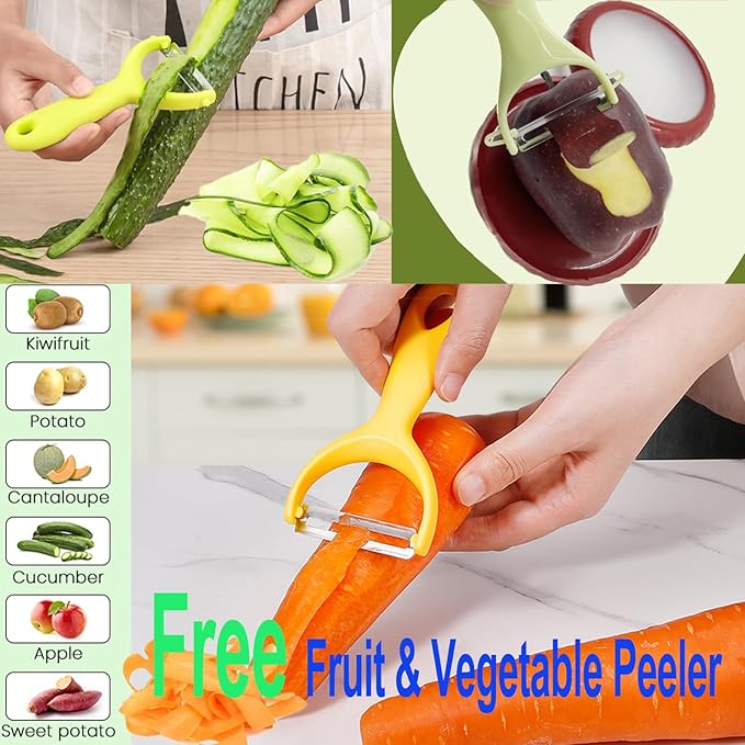 Zyphora Avocado Saver, 5-Piece Fruit Saver Container Set with Peeler