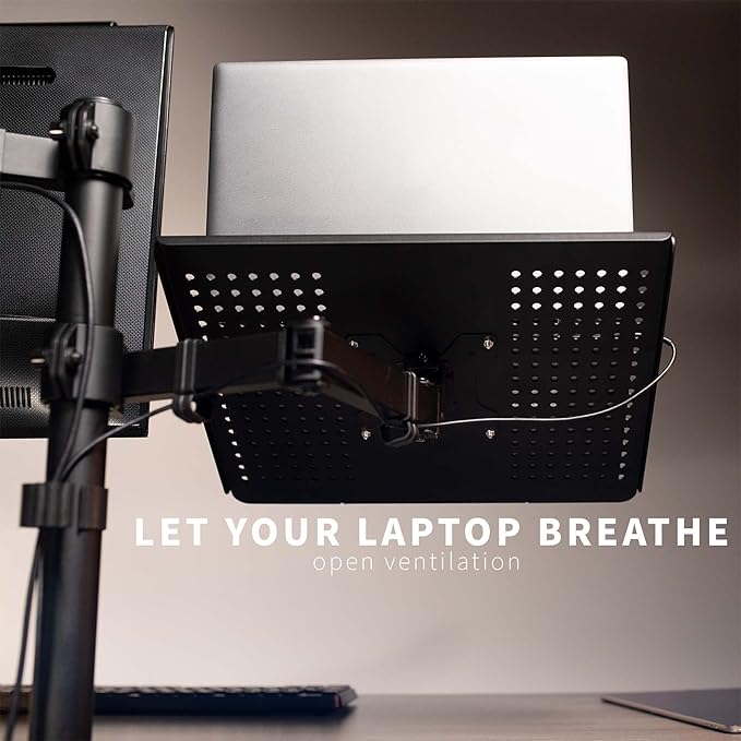 VIVO Black Fully Adjustable 13 to 32 inch Single Computer Monitor and Laptop Desk Mount Combo, Stand with Grommet Option, Fits up to 17 inch Laptops (STAND-V002C)